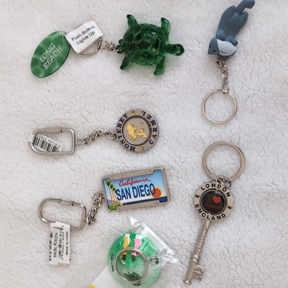 Assorted keychains 10 pieces birthday souvenir Travel Stocking Stuffer